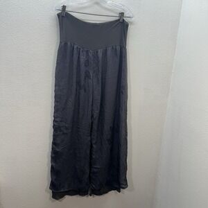 Made In Italy Nicole Silk Wide Leg Flowy Pants Fairy Floral Boho Bamboo Lined M